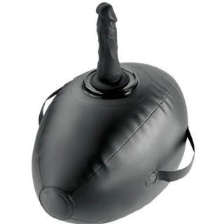 FETISH FANTASY SERIES - BODY DOCK INFLATABLE LOVE BALL WITH DILDO BLACK 41.9 CM